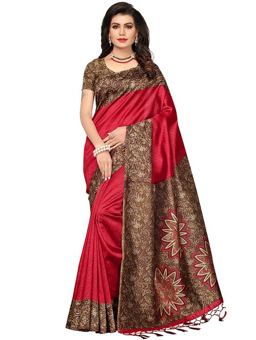 kalamkari printed saree with blouse - 16320363 - Standard Image - 1