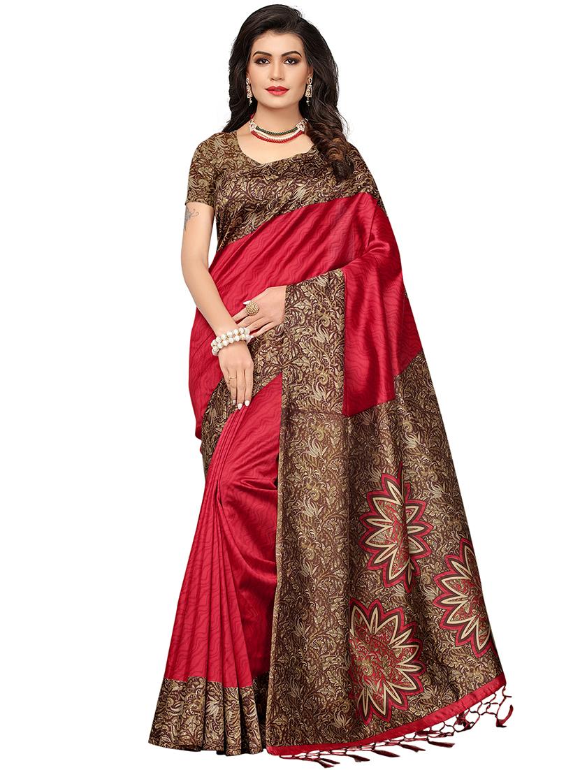 kalamkari printed saree with blouse - 16320363 - Zoom Image - 1