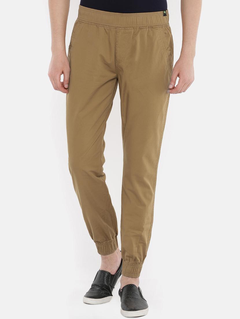 brown solid jogger - 16320936 - Zoom Image - 1