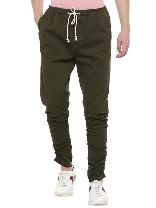 green solid full length track pants - 16321283 - Standard Image - 1