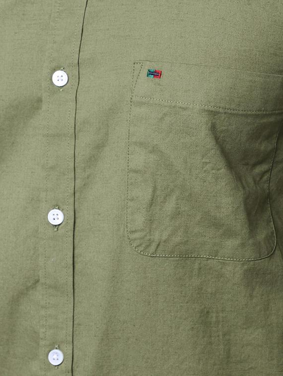 green solid casual shirt - 16321339 - Zoom Image - 5