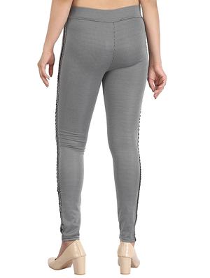 side tape checkered jeggings - 16321393 - Standard Image - 3