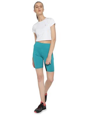 color block high rise cycling shorts - 16321957 - Standard Image - 4