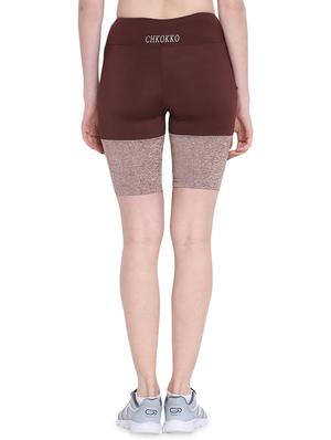color block high rise cycling shorts - 16321975 - Standard Image - 3