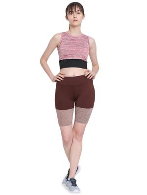 color block high rise cycling shorts - 16321975 - Standard Image - 4