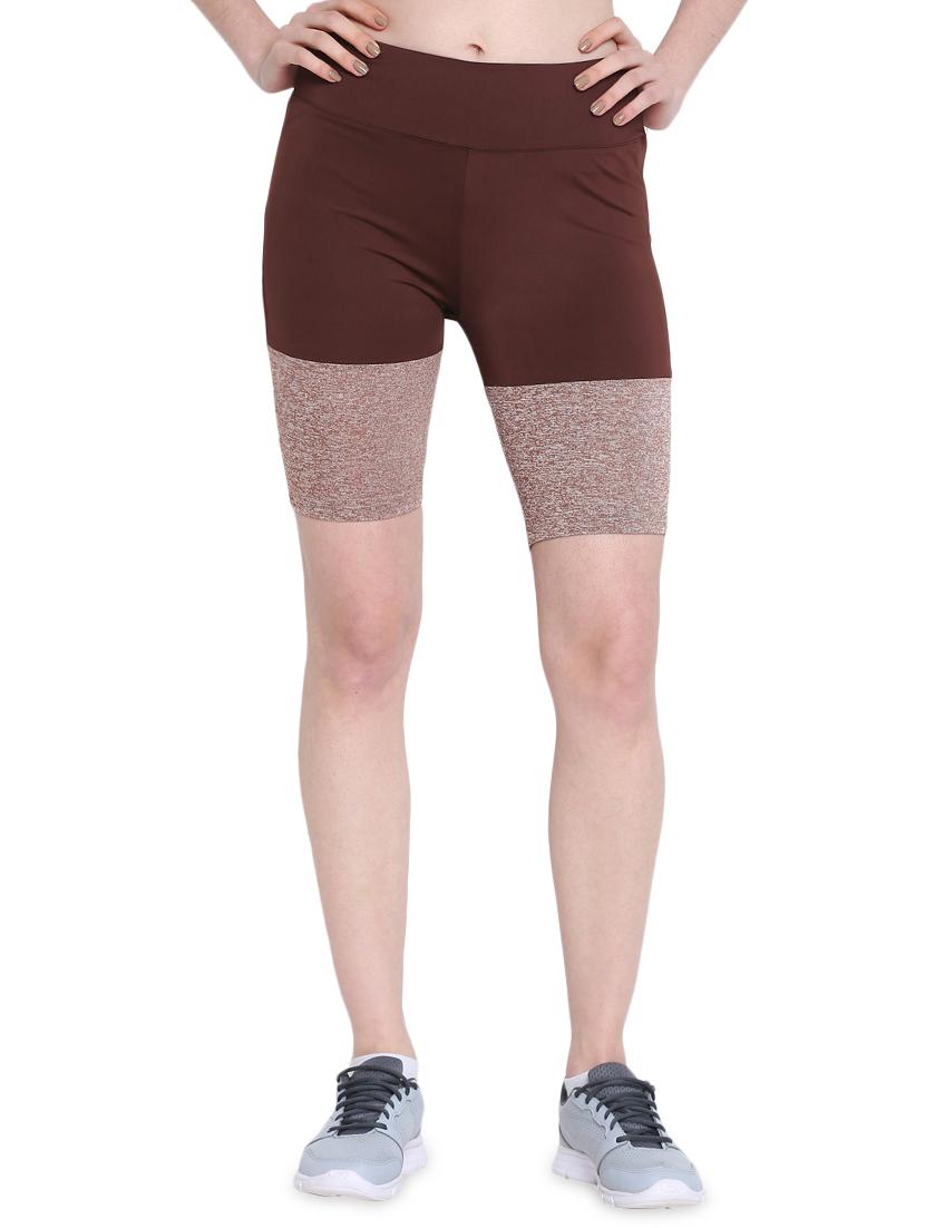 color block high rise cycling shorts - 16321975 - Zoom Image - 1