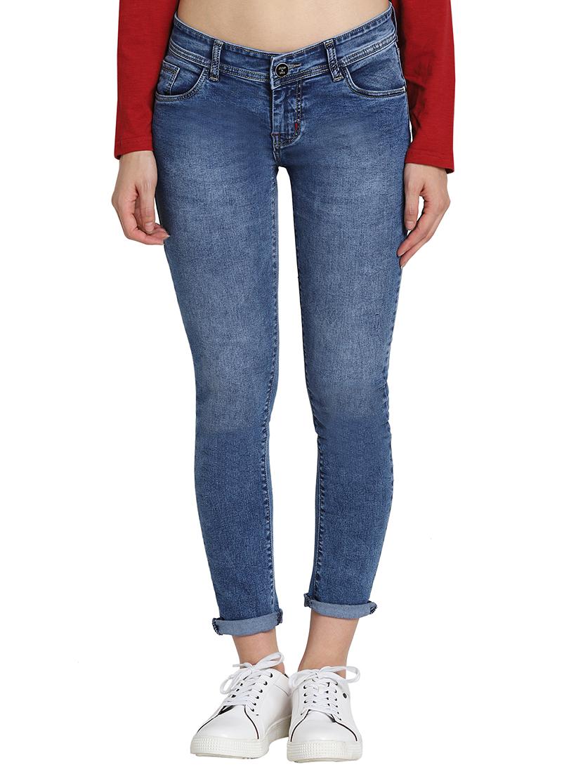 turn up hem skinny fit jeans - 16322036 - Zoom Image - 1