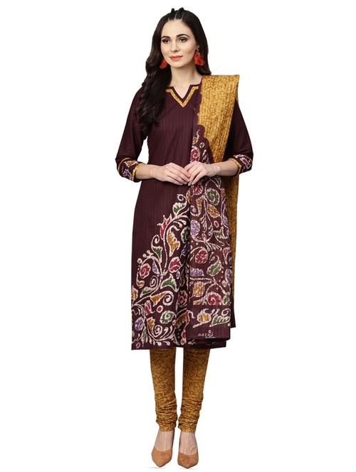batik printed unstitched suit - 16322181 - Standard Image - 1