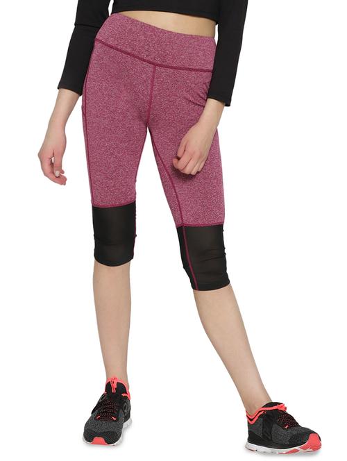 contrast sheer panel sports capri - 16322340 - Standard Image - 1