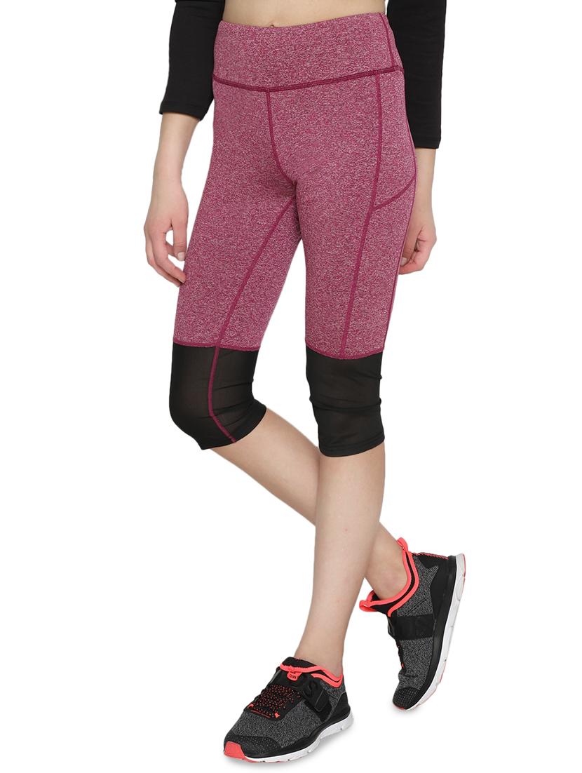 contrast sheer panel sports capri - 16322340 - Zoom Image - 2