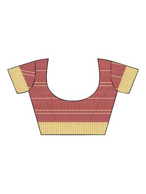 checkered woven saree with blouse - 16322495 - Standard Image - 3