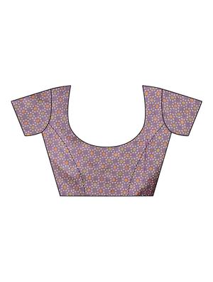checkered printed saree with blouse - 16322507 - Standard Image - 3