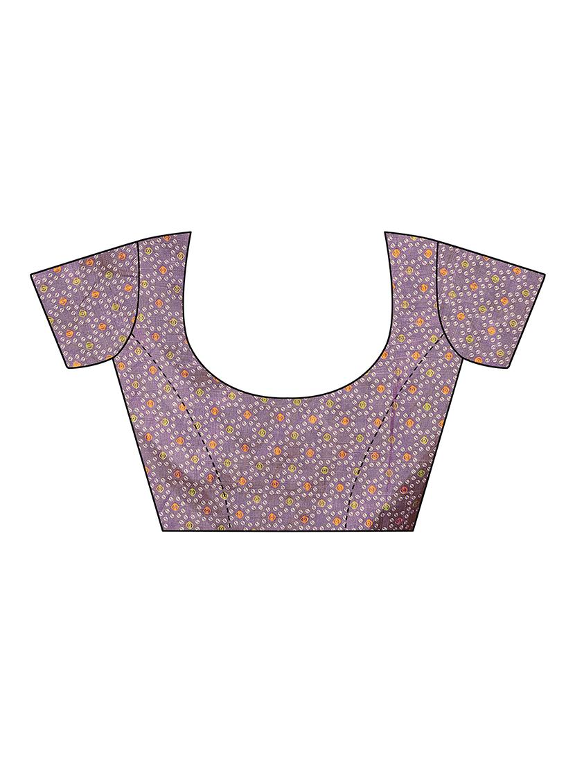checkered printed saree with blouse - 16322507 - Zoom Image - 3