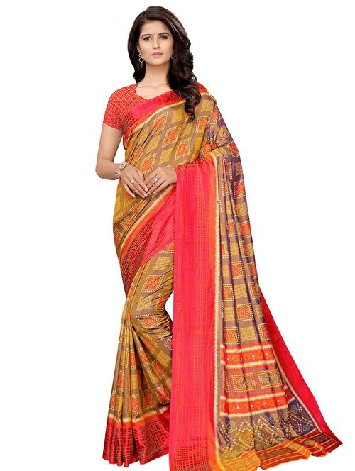 geometric printed saree with blouse - 16322508 - Standard Image - 1