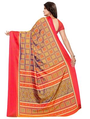 geometric printed saree with blouse - 16322508 - Standard Image - 2