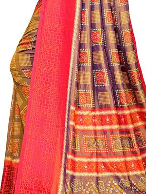 geometric printed saree with blouse - 16322508 - Standard Image - 4