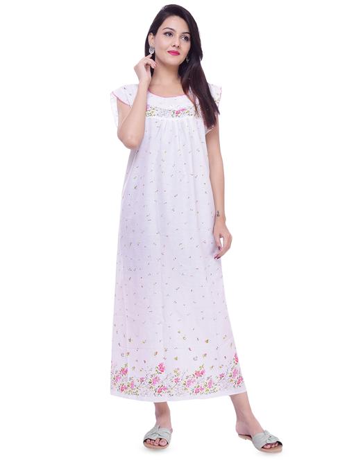 lace trim floral night gown - 16322910 - Standard Image - 1