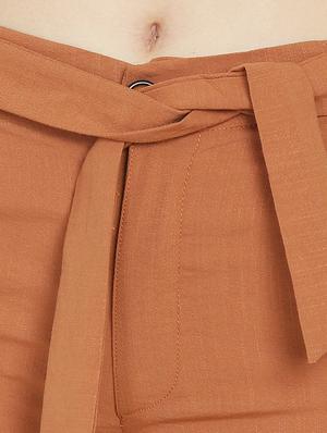 tie up flat front trousers - 16323029 - Standard Image - 5