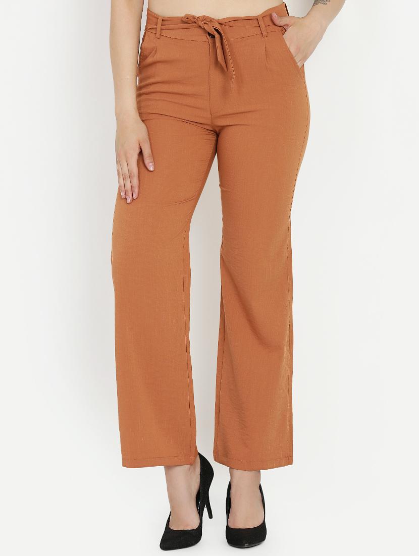 tie up flat front trousers - 16323029 - Zoom Image - 1