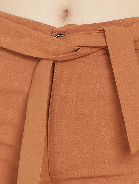 tie up flat front trousers - 16323029 - Zoom Image - 5