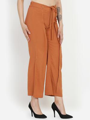 tie front pin tucked trousers - 16323031 - Standard Image - 2