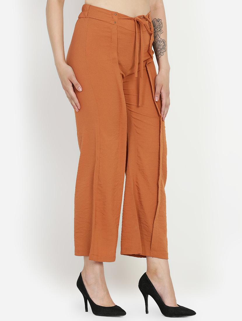 tie front pin tucked trousers - 16323031 - Zoom Image - 2
