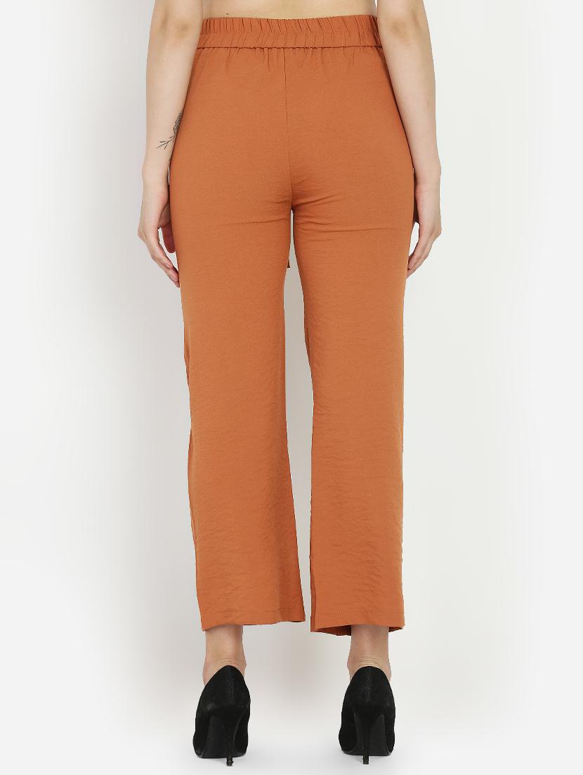 tie front pin tucked trousers - 16323031 - Zoom Image - 3