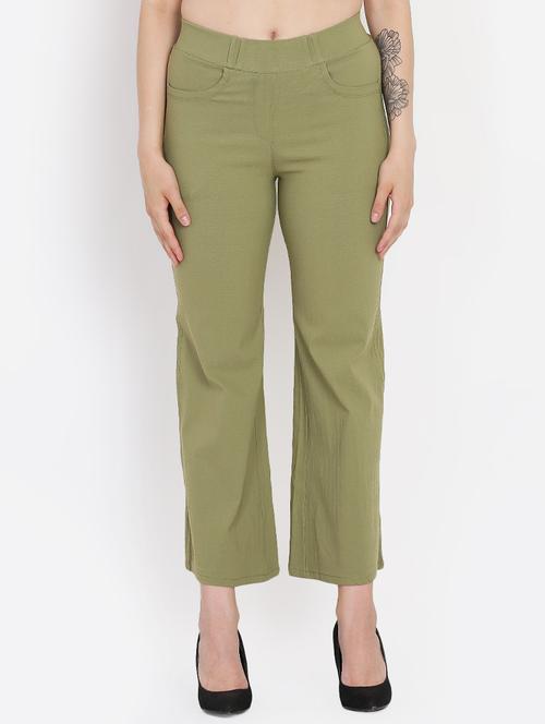 high rise flat front trousers - 16323035 - Standard Image - 1