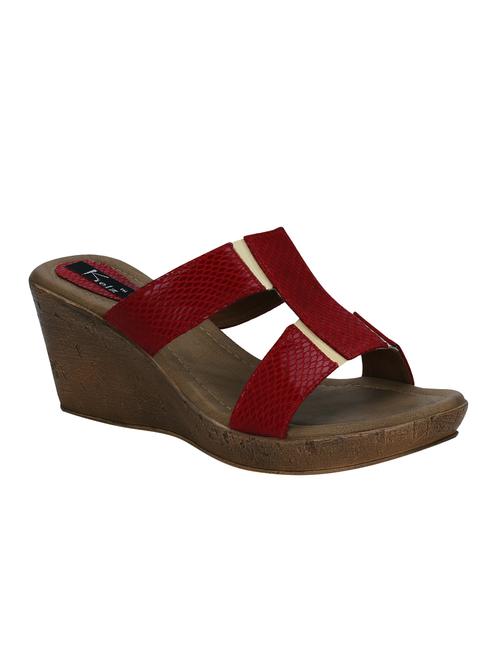 red slip on wedges - 16323147 - Standard Image - 1