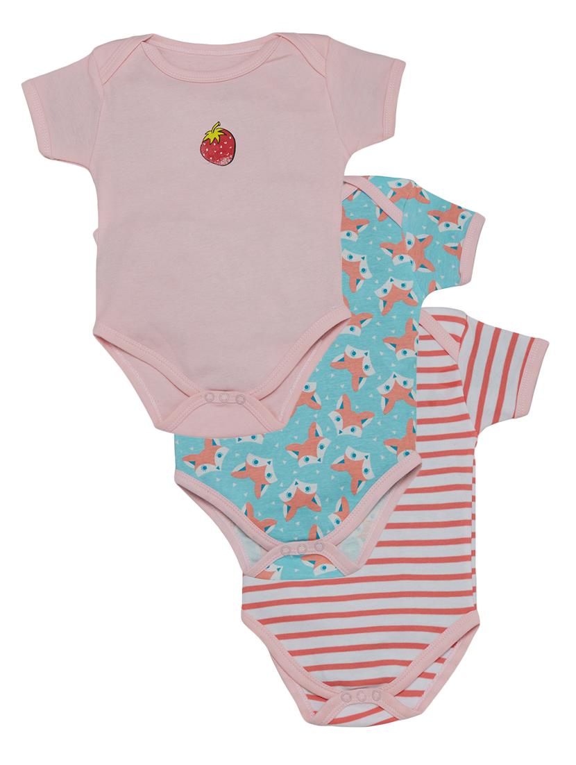 set of 3 pink cotton onesies - 16323500 - Zoom Image - 1