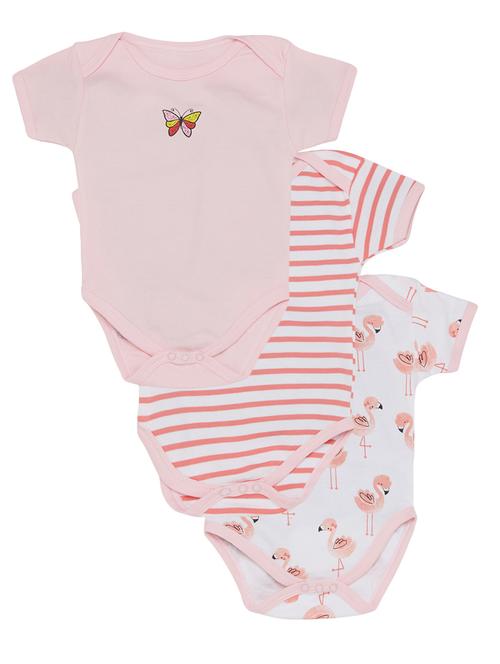 set of 3 pink cotton onesies - 16323515 - Standard Image - 1