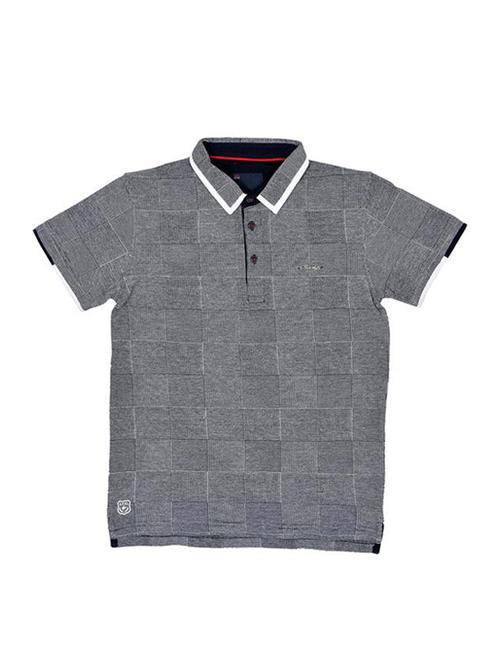 polo neck grid pattern t-shirt - 16324137 - Standard Image - 1