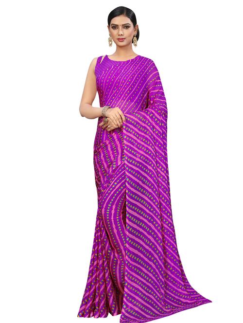leheriya printed saree with blouse - 16324470 - Standard Image - 1