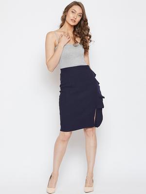 front slit ruffle detail skirt - 16324505 - Standard Image - 4