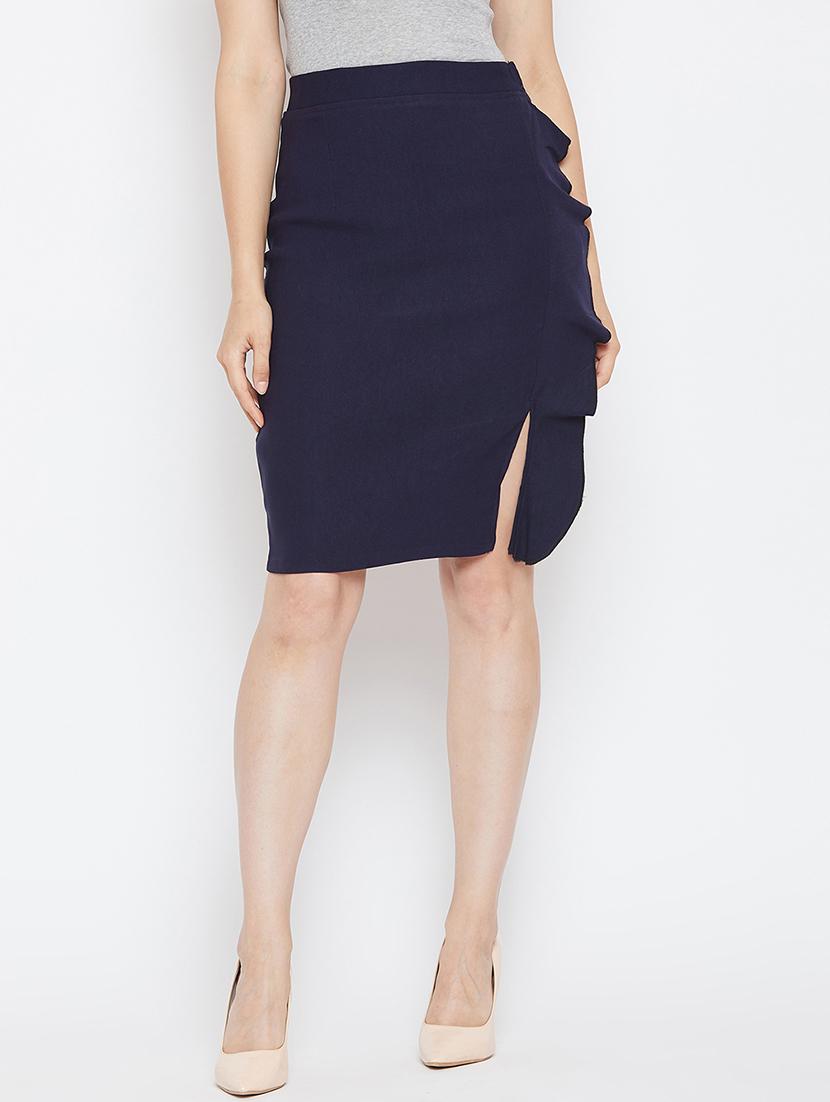 front slit ruffle detail skirt - 16324505 - Zoom Image - 1