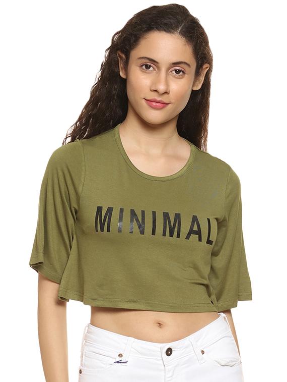 letter printed crop boxy tee - 16324626 - Zoom Image - 1