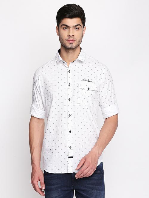 white printed casual shirt - 16324775 - Standard Image - 1