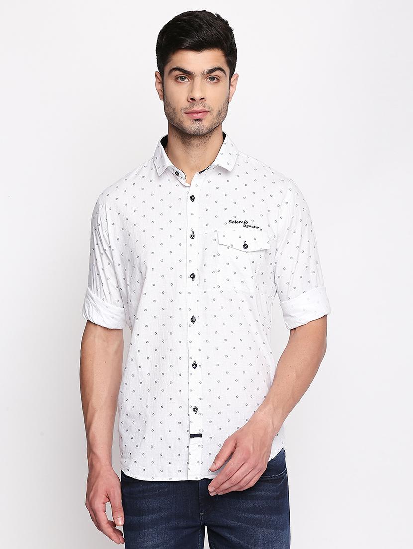 white printed casual shirt - 16324775 - Zoom Image - 1