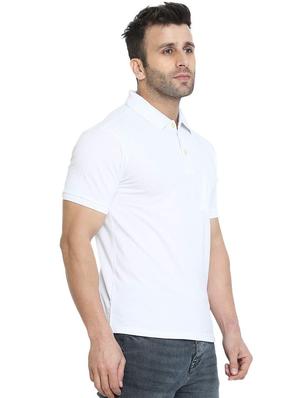white solid polo tshirt - 16325304 - Standard Image - 2