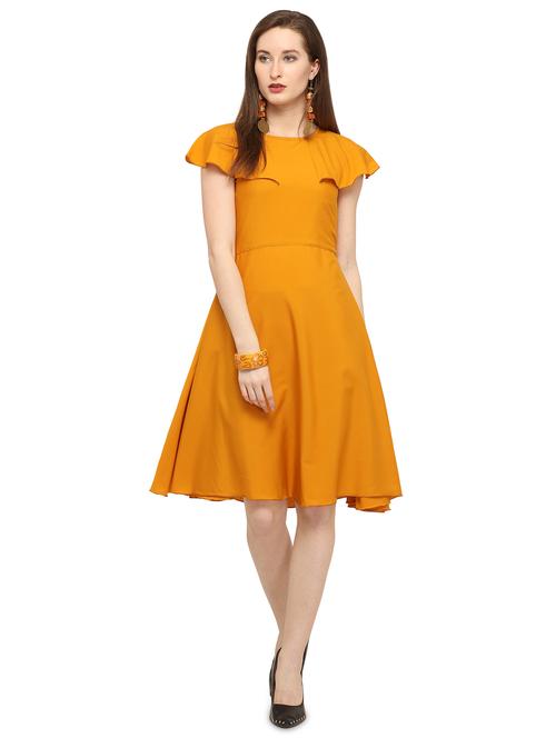cape sleeves flared dress - 16325378 - Standard Image - 1