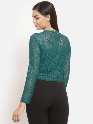 floral laced crop top - 16325469 - Standard Image - 2