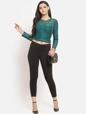 floral laced crop top - 16325469 - Standard Image - 3