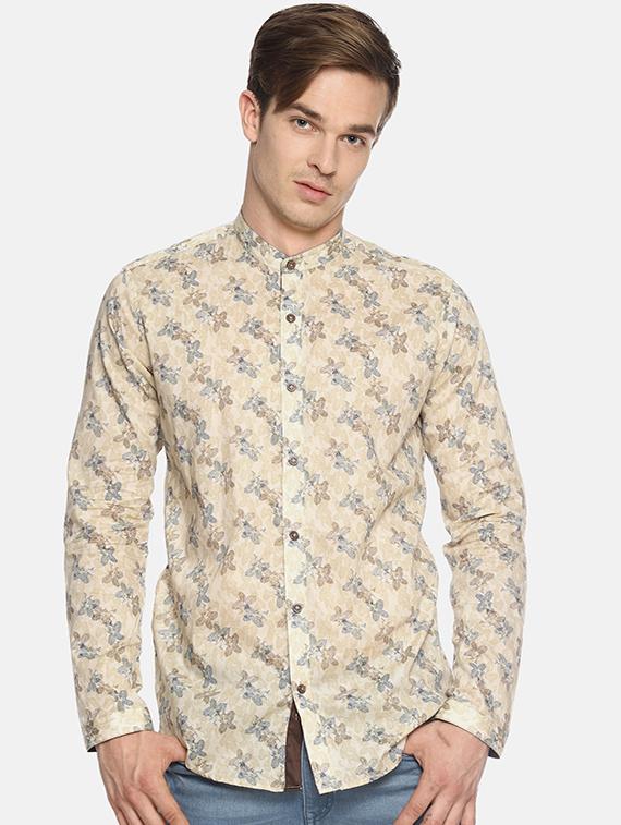 beige printed casual shirt - 16325474 - Zoom Image - 1