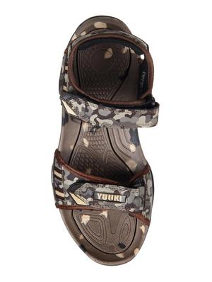 brown leatherette back strap floaters - 16325504 - Standard Image - 4