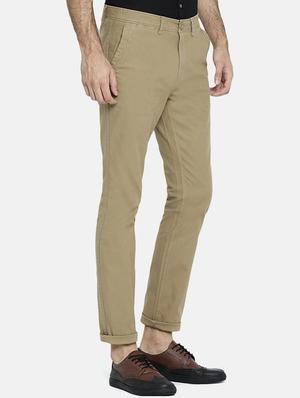 beige solid chinos - 16325720 - Standard Image - 2
