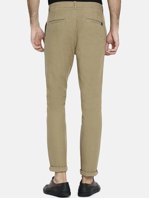 beige solid chinos - 16325720 - Standard Image - 3