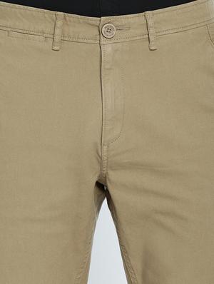 beige solid chinos - 16325720 - Standard Image - 5