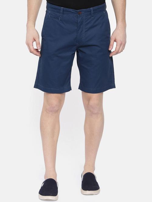 navy blue solid bermuda - 16325825 - Standard Image - 1