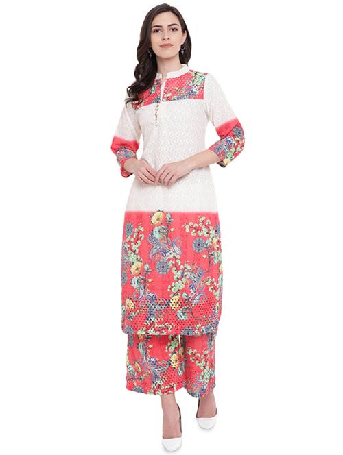 digital floral printed kurta palazzo set - 16326152 - Standard Image - 1