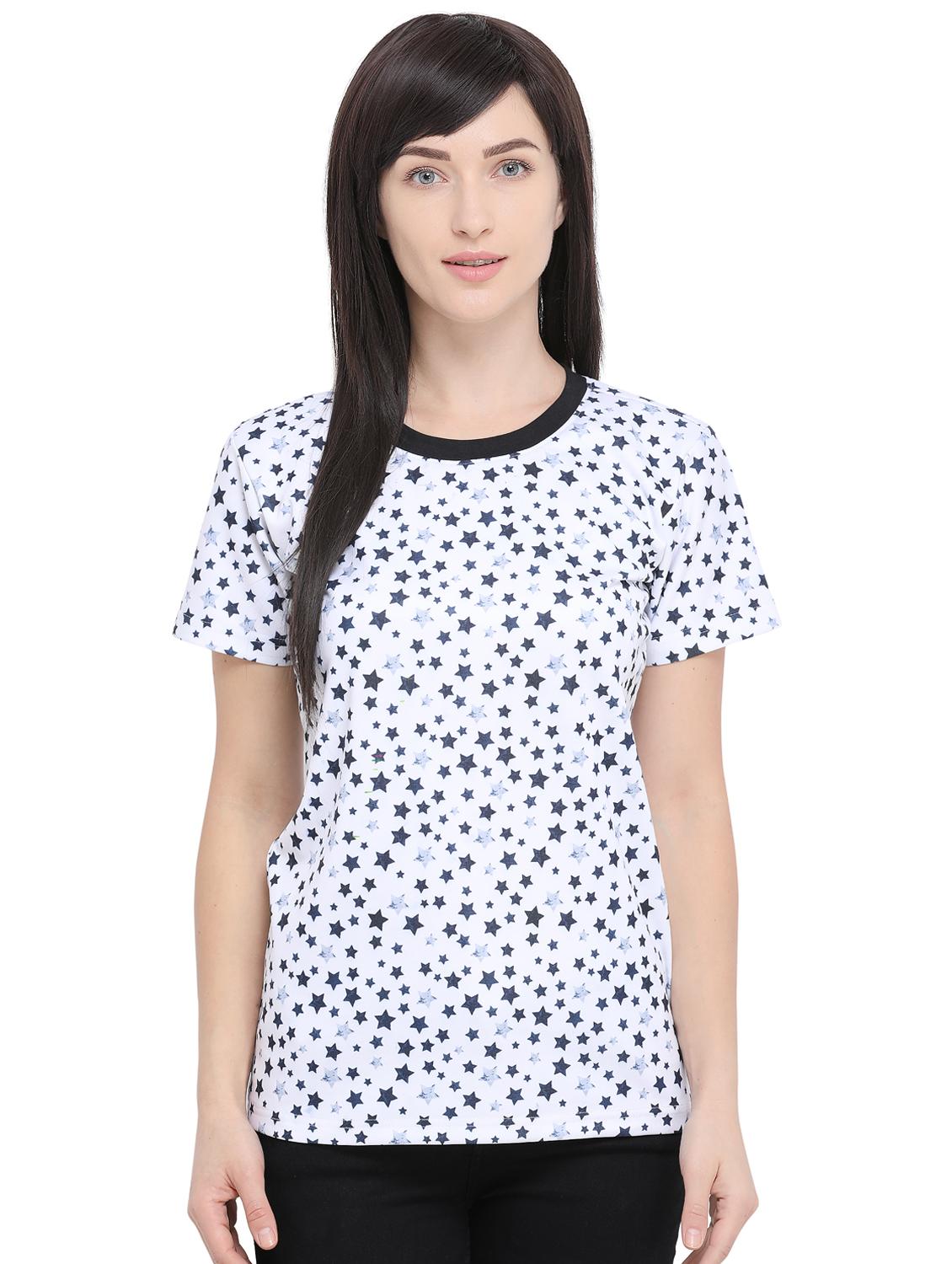 star print round neck t-shirt - 16326162 - Zoom Image - 1